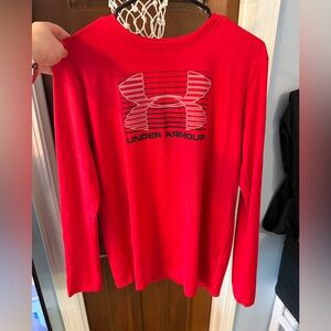 Under Armour Red HeatGear Long Sleeve Performance Top